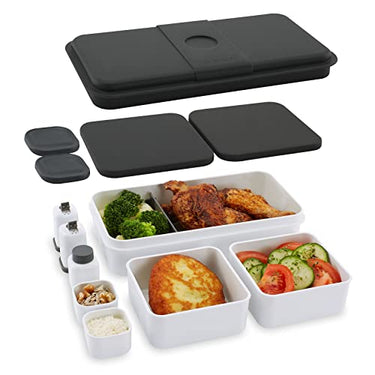 Cloer 800S2-1 Lunch Care System - Bento Box 15-teilig, - Format 2100ml, unterteilbar mit viel Zubehör, Lunchbox, Brotdose für Kinder und Erwachsene, Weiß im Sale